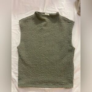 Abercrombie & Fitch Textured Green Sleeveless Top